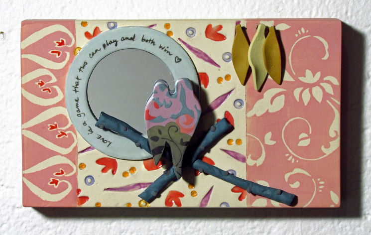 Love Birds Mirrored Art Tile