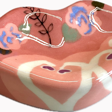 “LIPS” Wall Tile/Dish in coral/coral