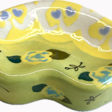 “LIPS” Wall Tile/Dish in lime/lemon