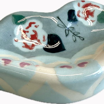 “LIPS” Wall Tile/Dish in grey/pale aqua