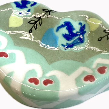 “LIPS” Wall Tile/Dish in sage/mint