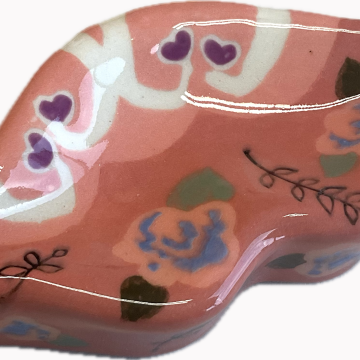 “LIPS” Wall Tile/Dish in coral/coral