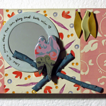 Love Birds Mirrored Art Tile